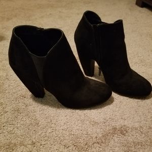 Candies Black Suede Ankle Boots